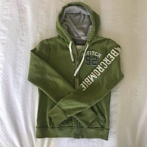 Abercrombie green logo hoodie women’s size Large